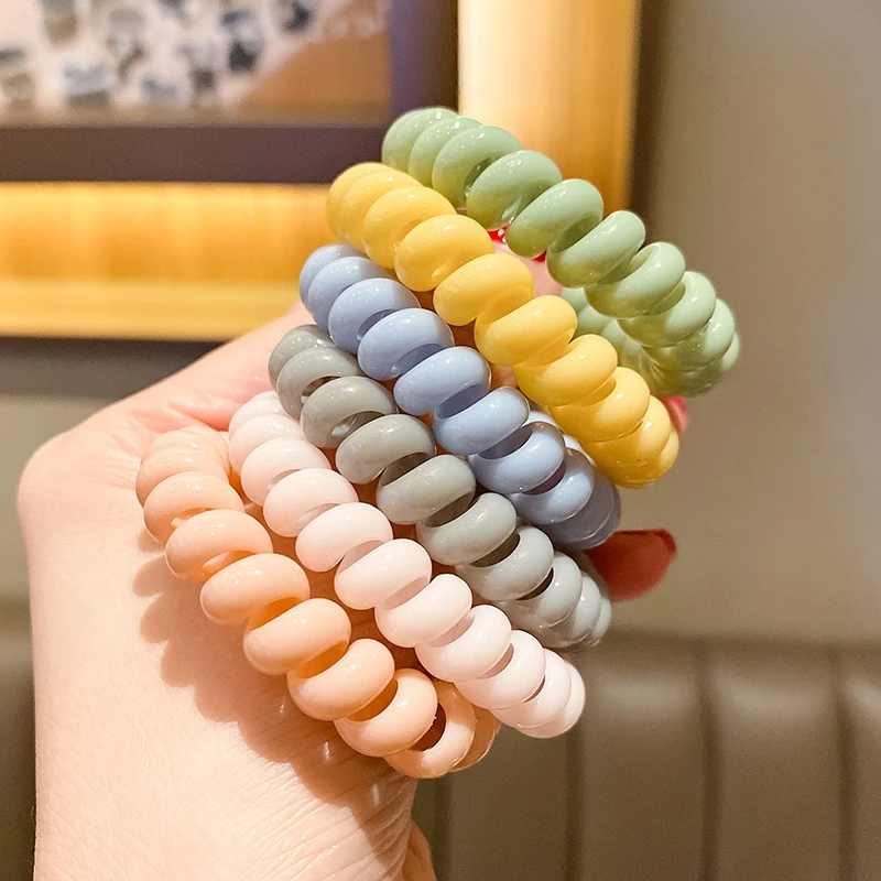 韩式少女~高品质葡萄椰椰波点电话线发圈夏天清新发绳甜美头绳