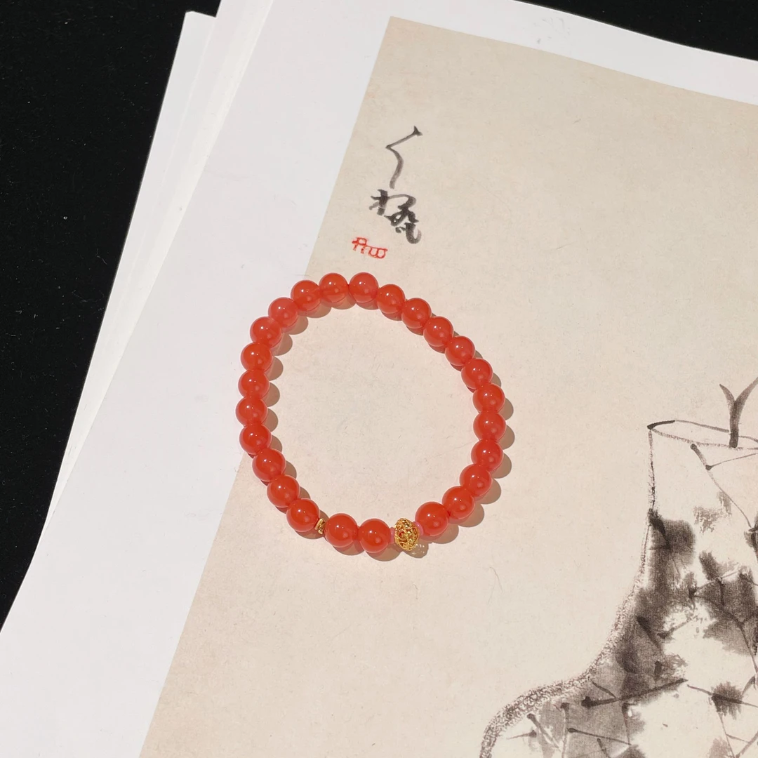 【云上雅岚】C12100-18k南红手串-多样性发一件-7mm