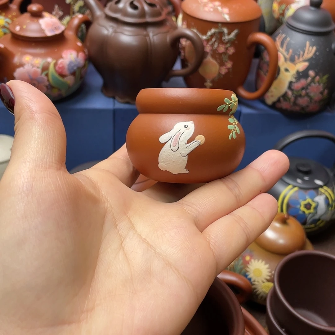 茶杯红泥紫砂主人杯60vc