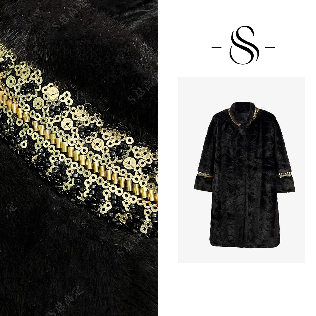 NIMOSHI【倩倩】欧式轻奢时尚百搭重工设计气质保暖外套D0281