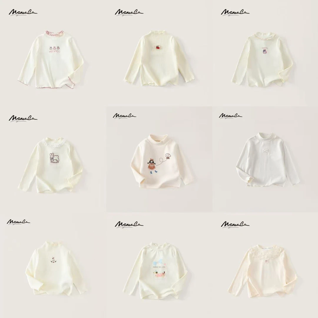 MOMOCO/秋冬女童百搭长袖内搭甜美冬款洋气女孩打底衫集合NTJH