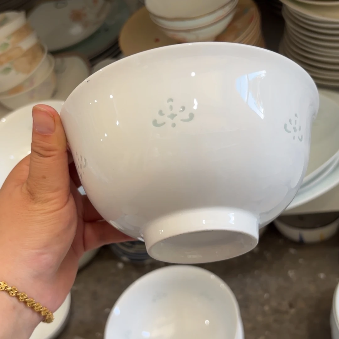 T***i白玲珑云祥纹面碗4个【微瑕尾货】