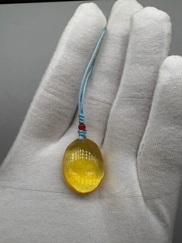 天然琥珀手机链2.17g时尚百搭复古气质精美简约黄色