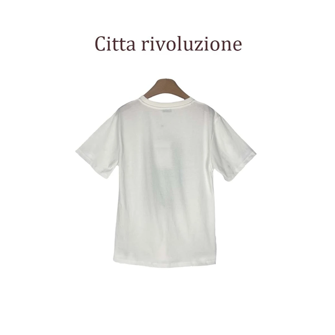 二五早春款香奶奶重工花卉字母印花短袖T恤181