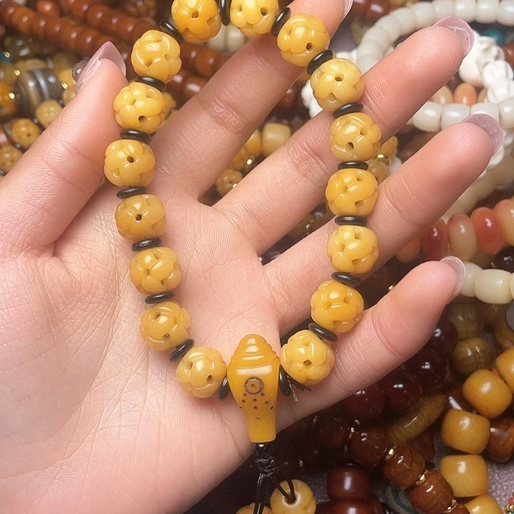 牛骨手串/手链微**猫牦牛骨路路通手串