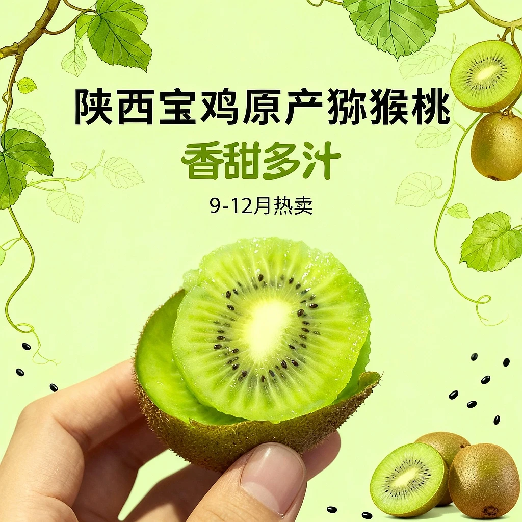 长江迷糊二蛋粉粉自然熟眉县徐香猕猴桃新鲜陕西包邮80g+