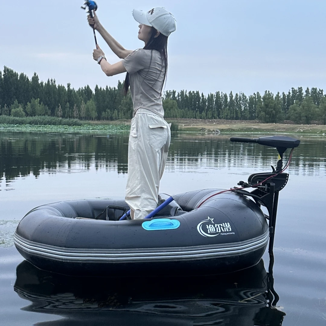 渔尔潜新款钓鱼船蜗牛船便携路亚艇可折叠快速充气皮划艇轻便稳定