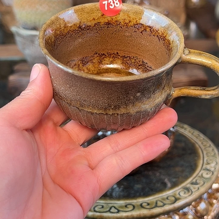 杯738柴烧主人杯自然落灰釉