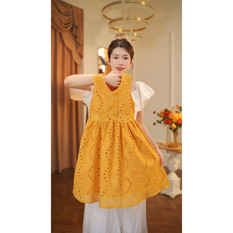 女童棉布连衣裙2025新款夏季儿童裙子小女孩薄款无袖背心裙公主裙