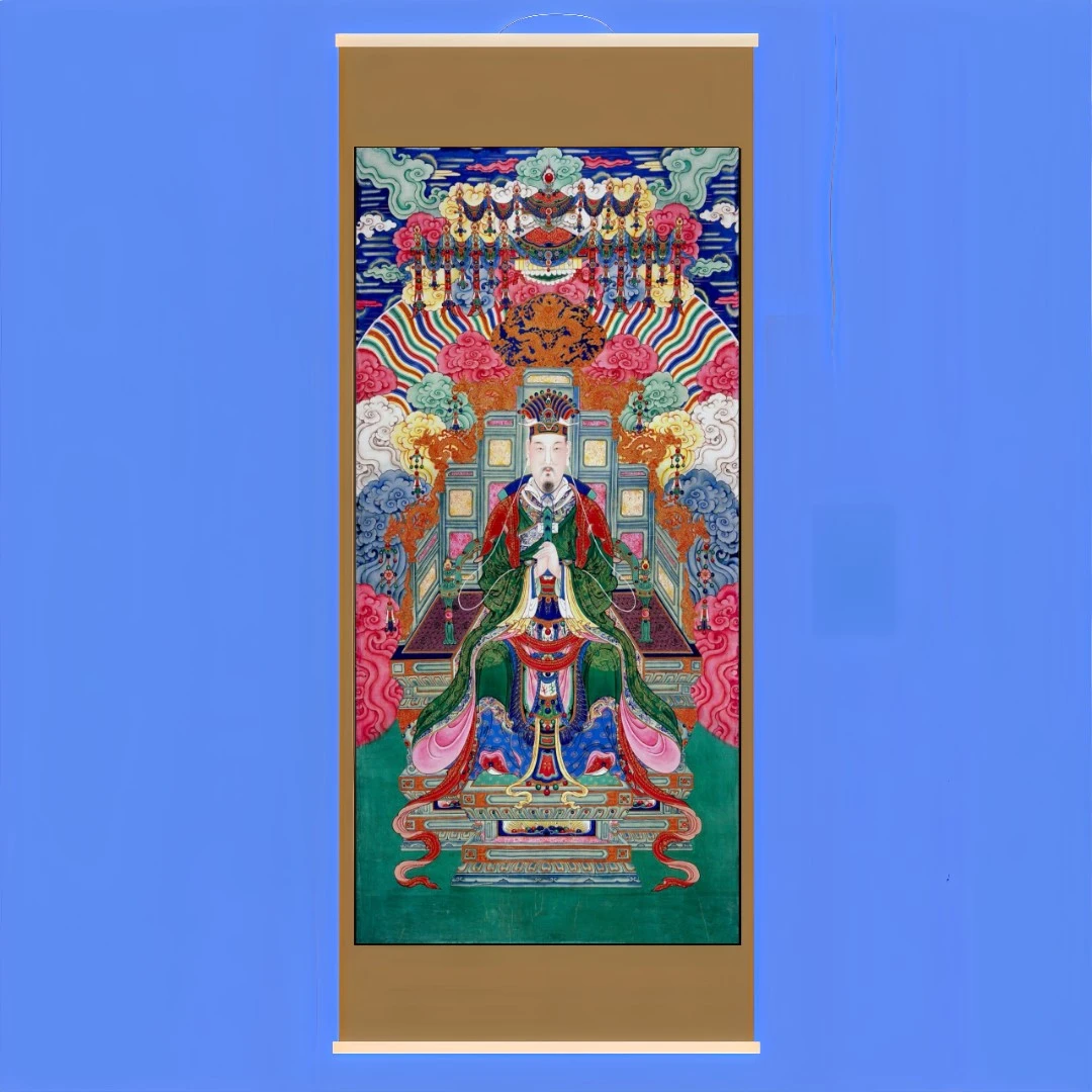 天府地府水府阳府天地水阳四府道场法场供奉专用丝绢布卷轴挂画