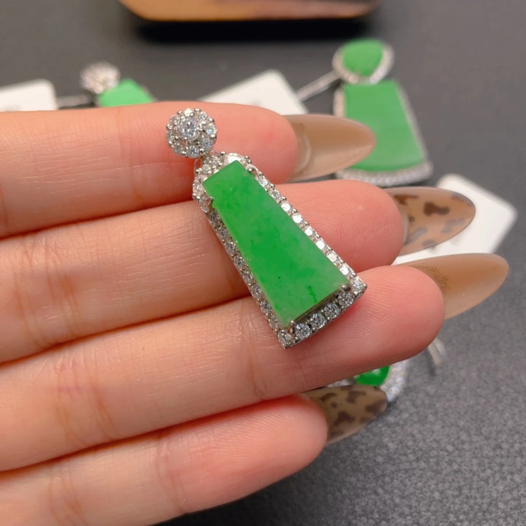 翡翠银S925镶嵌吊坠(不含链)