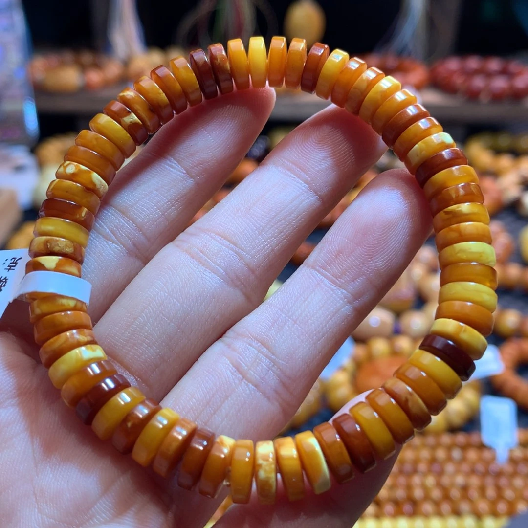 琥珀未镶嵌手链蜜蜡