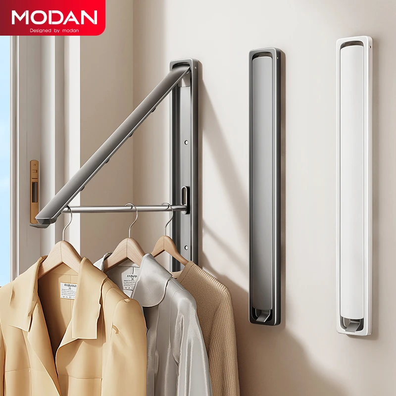 隐形窗户晾衣架飘窗折叠家用专无阳台隐藏式免打孔伸缩杆凉晒神器