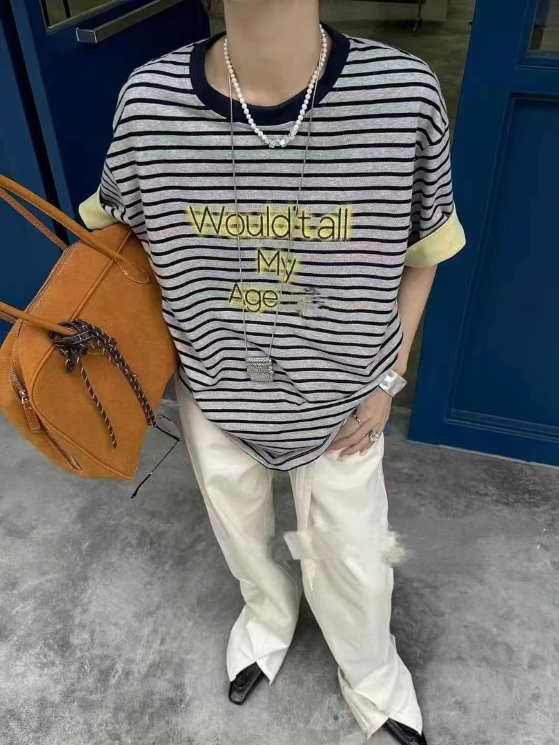 新款条纹时尚休闲T恤 601