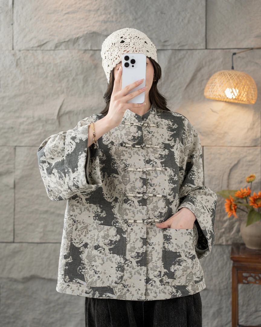 【水墨】新款新中式亚麻外套复古休闲