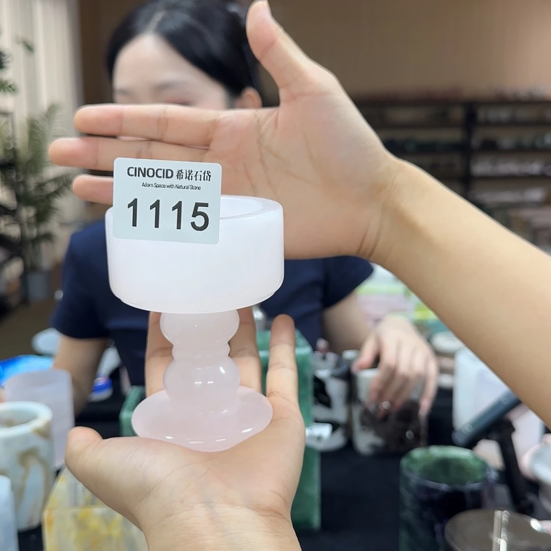 石材1115粉玉小法式烛台福利