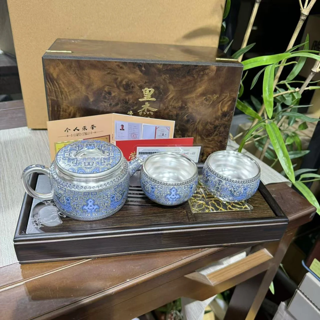 【中国邮政专属链接】y周鸿杰高端青花饕餮茶壶3006+jz120