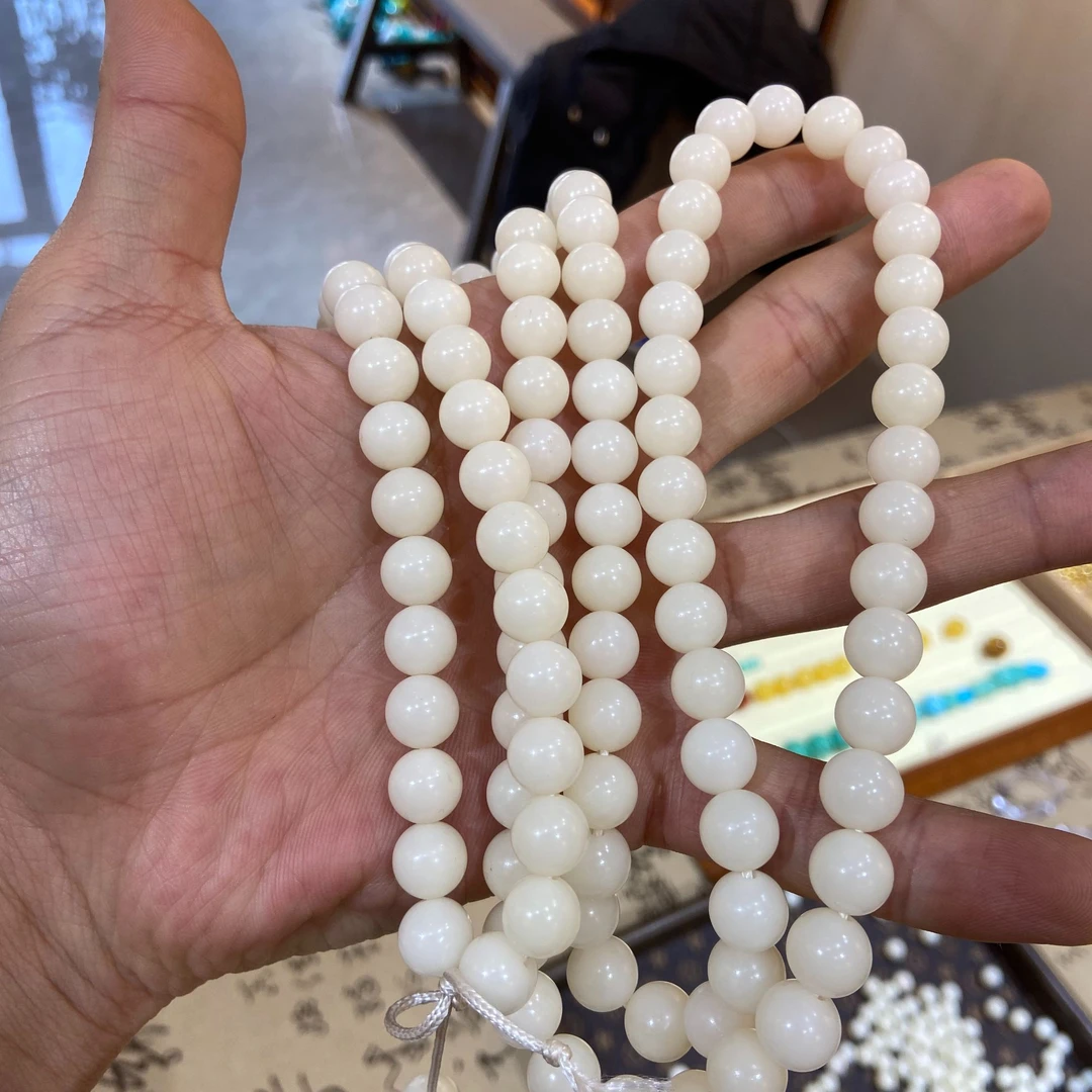 非金属树脂手链 白菩提根108长白色时尚