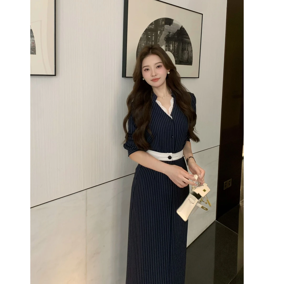 SZA【柏林夜都】春夏新款韩系穿搭通勤衬衫高腰半身裙套装A-1633