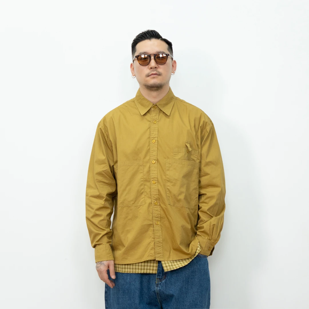 秋季叠穿假两件格子宽松衬衫复古休闲文艺港风长袖衬衣