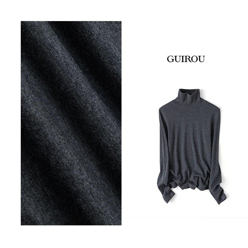 精纺羊绒可机洗高领高弹套头打底衫上衣2025秋冬软糯亲肤内搭T恤