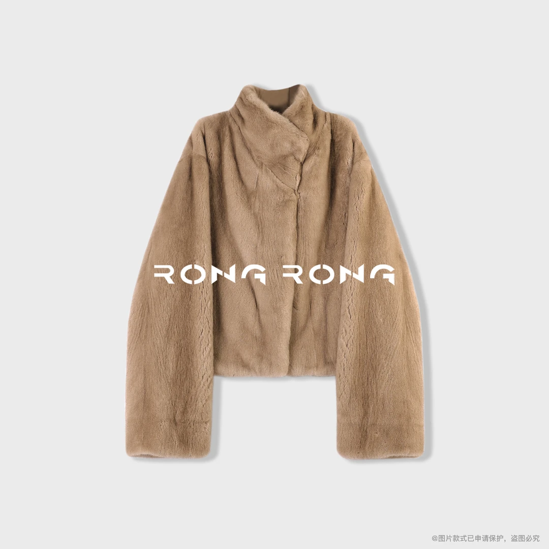 溶溶【奢金伯爵】RONGRONG 丹麦进口紫水貂小母貂奢暖皮草ST816-55