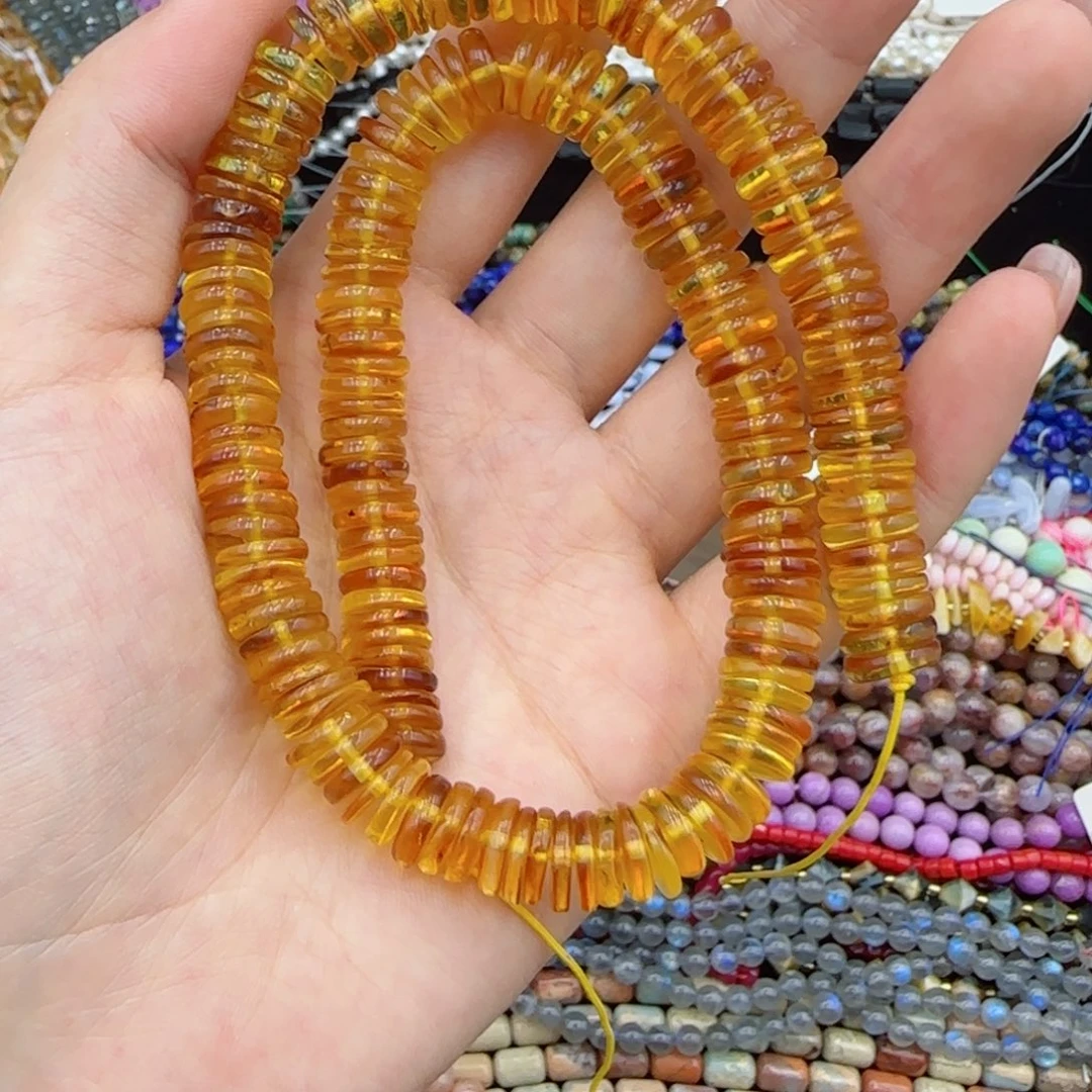 玛瑙/玉髓未镶嵌珠宝半成品天然蜜蜡隔片一条卡9