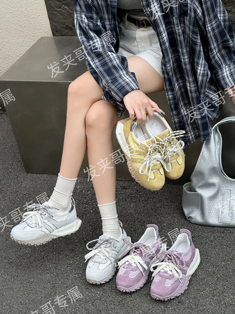 （漫游）2025新款舒适百搭透气爆米花实心底厚底德训鞋阿甘鞋15D95