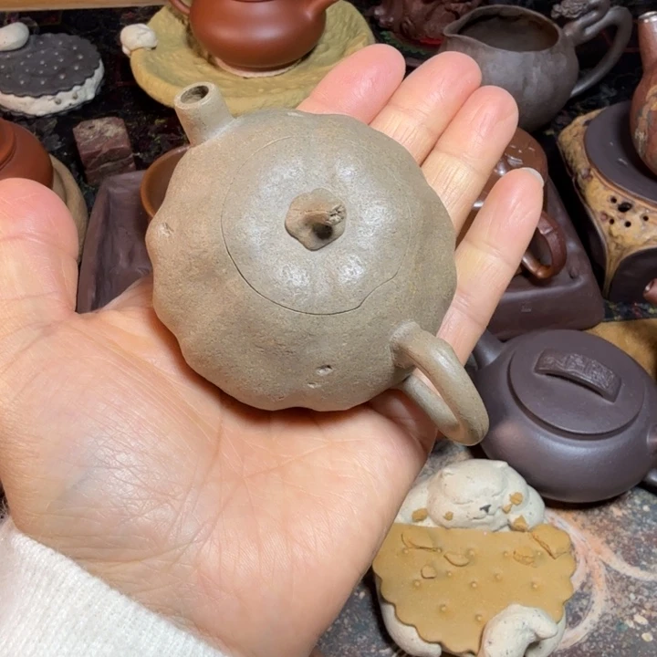 紫砂茶壶手工南瓜壶80cc高温清段