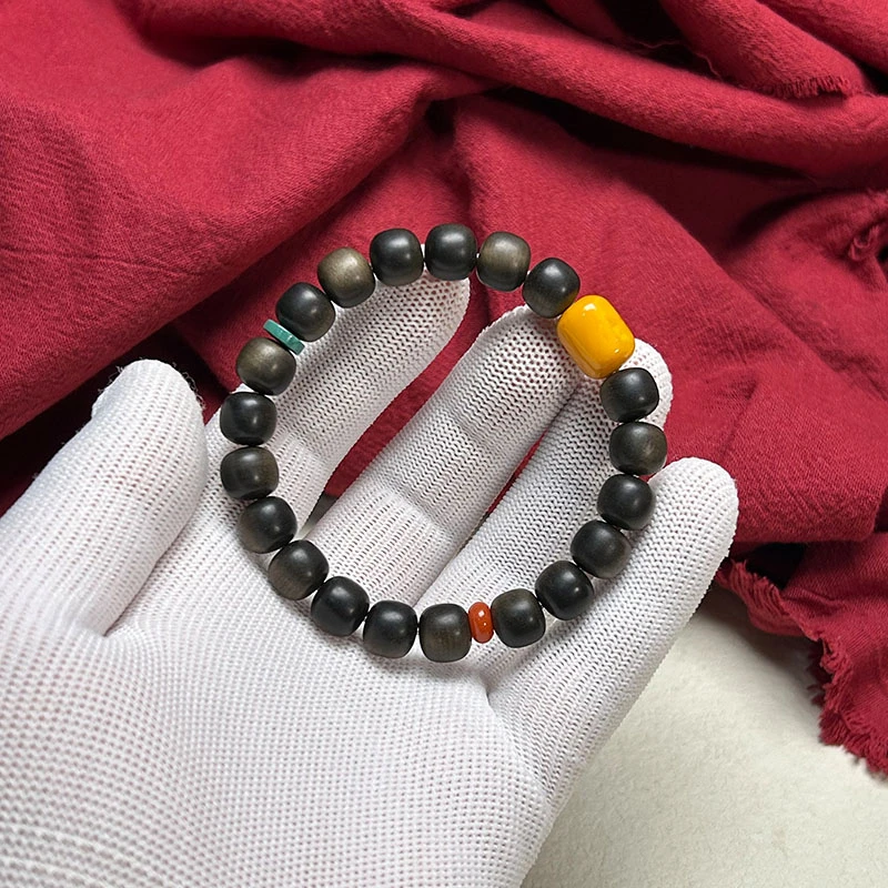 【四象承运】正区阴沉老料印度老山檀香木手串 沉水老型珠