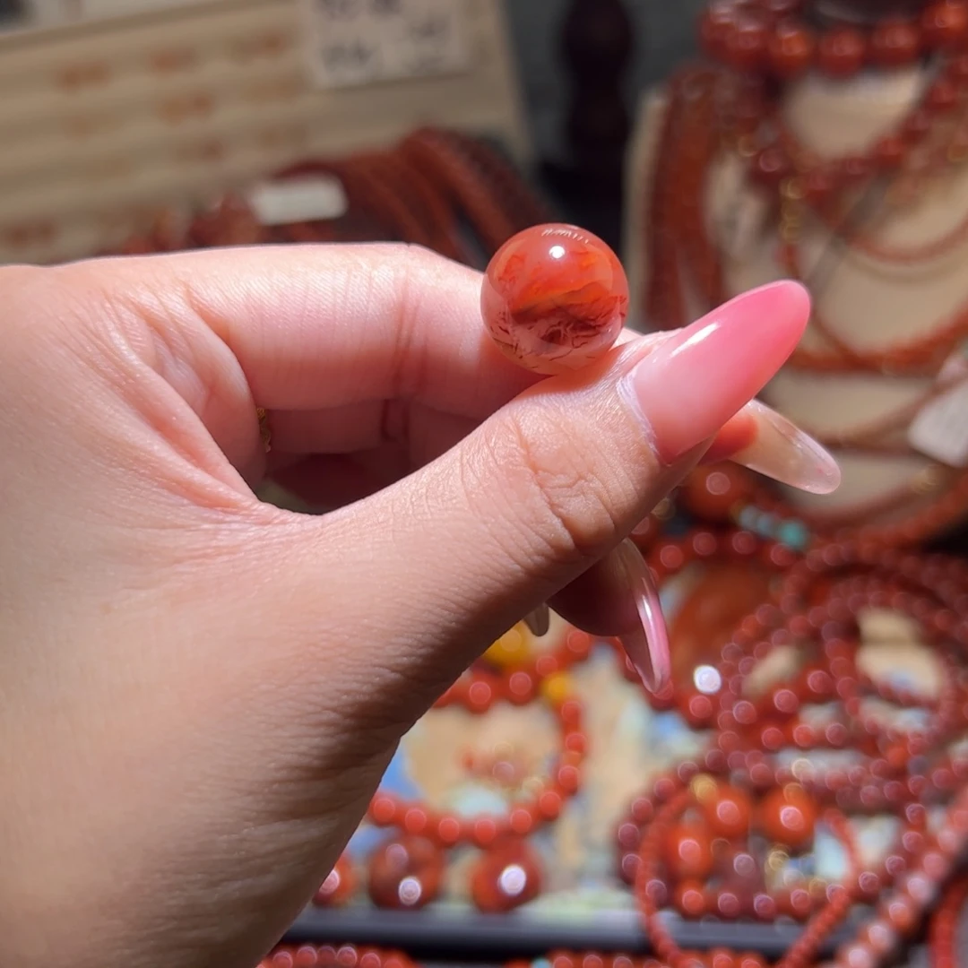 南红玛瑙未镶嵌手链15mm