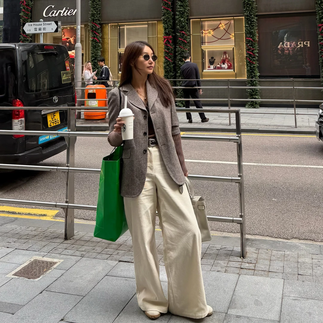 MOSSE ROOM 「高智美学」羊毛人字纹西装外套