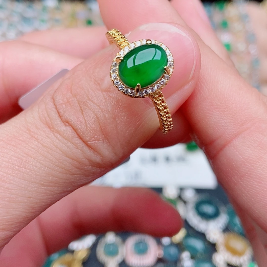 银S925镶嵌戒指翡翠