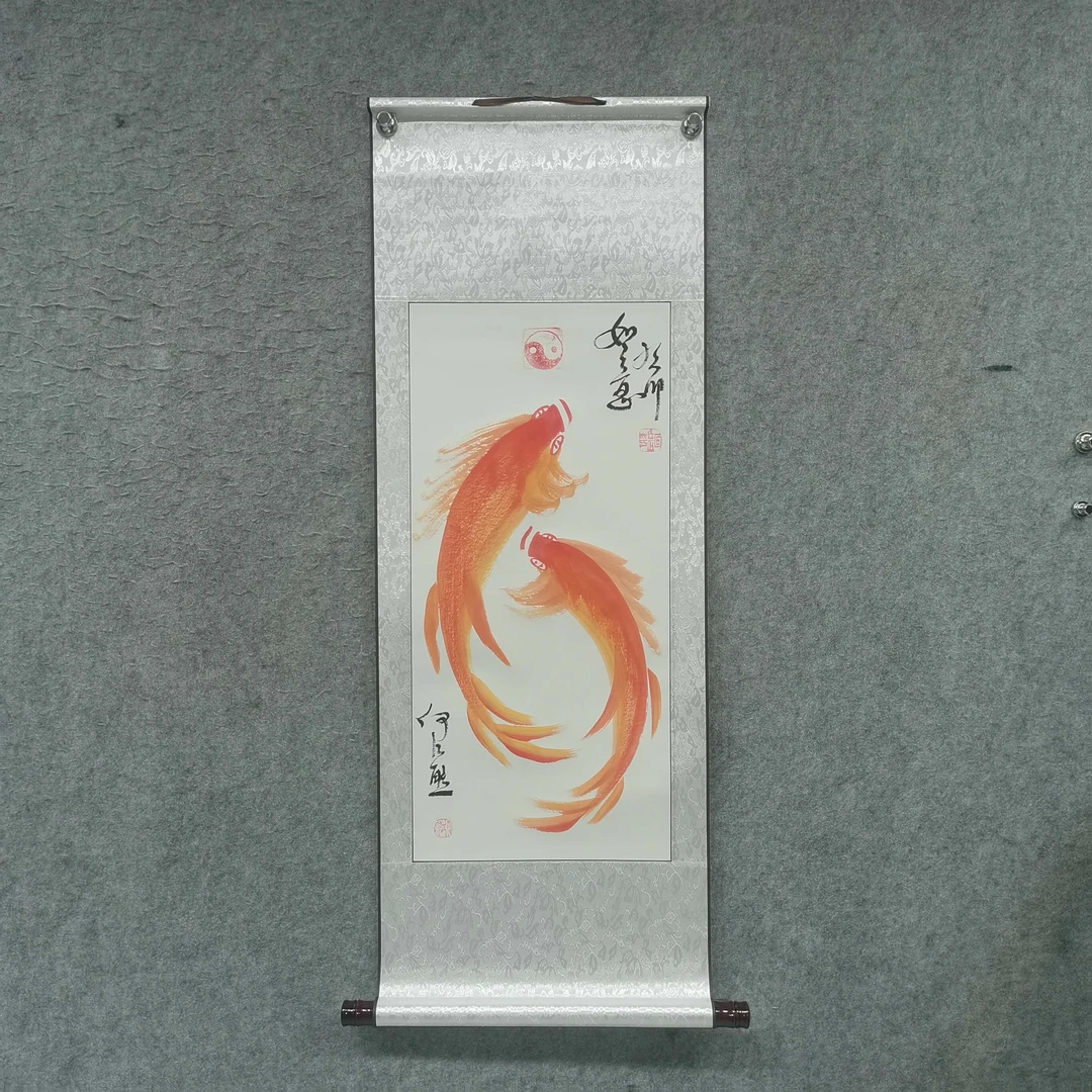 国画《如意》 何江熊绘画作品 二尺锦绫轴