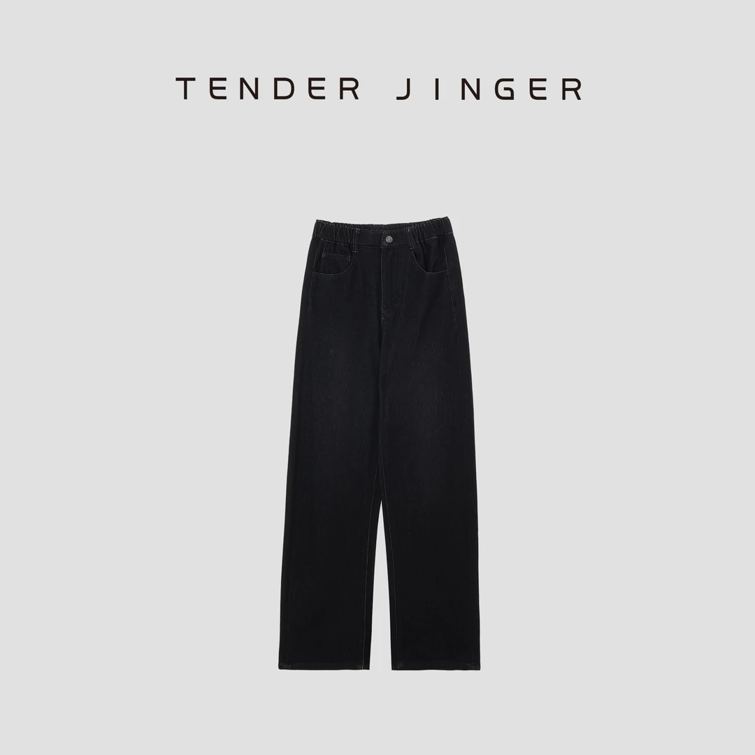 Tender Jinger【疯狂星期三】松紧腰弯刀牛仔裤T43RM997R