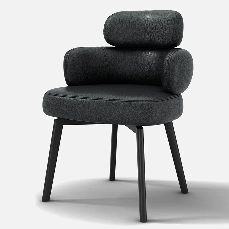 意式极简轻奢可旋转餐椅设计师现代简约高端餐厅家用餐桌椅书桌椅