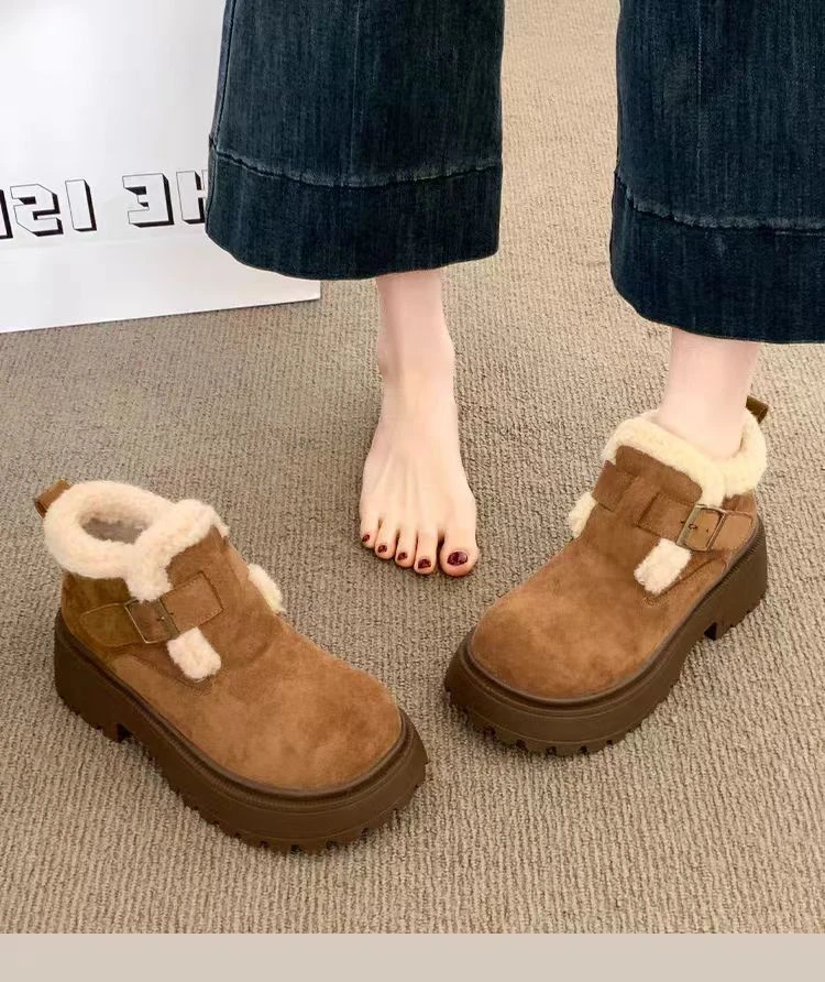 ⭐ZH454 扣带款保暖靴 日常通勤显高适配多风格
