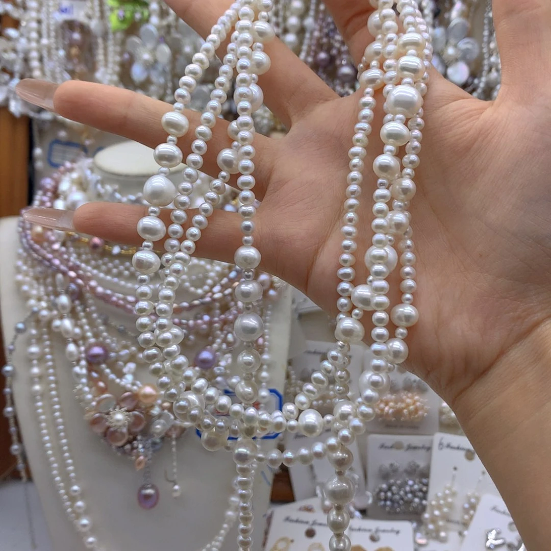 作***机合金淡水珍珠耳饰项链