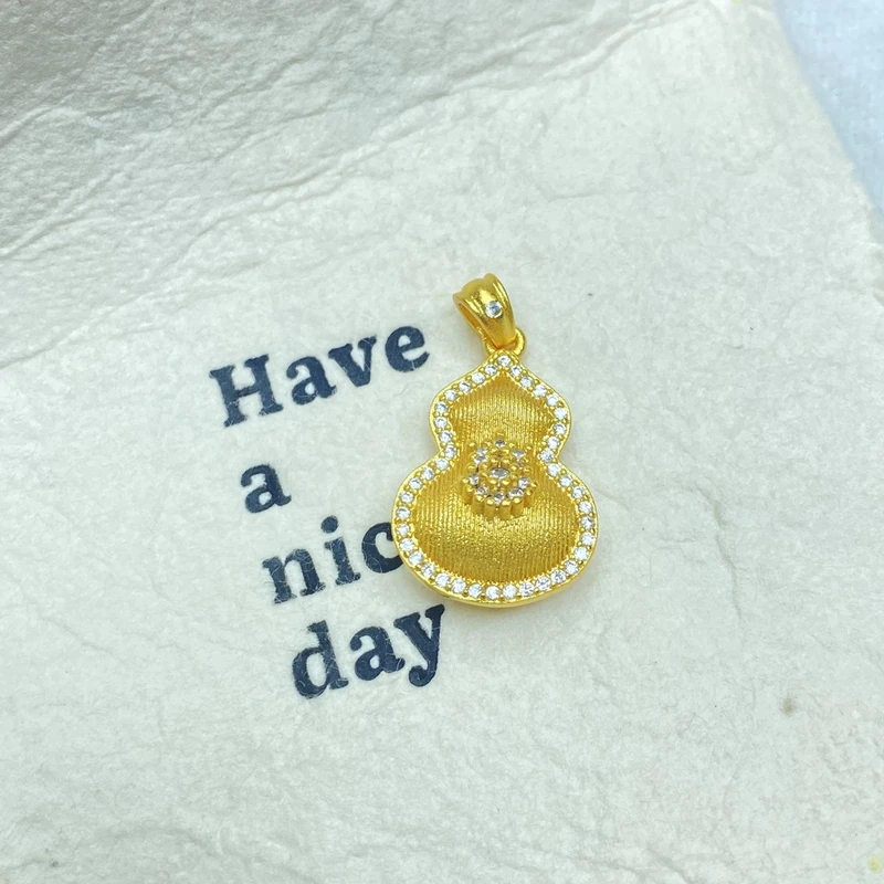 吊坠 K0519黄色拉丝闪葫芦吊坠多样性发货47449