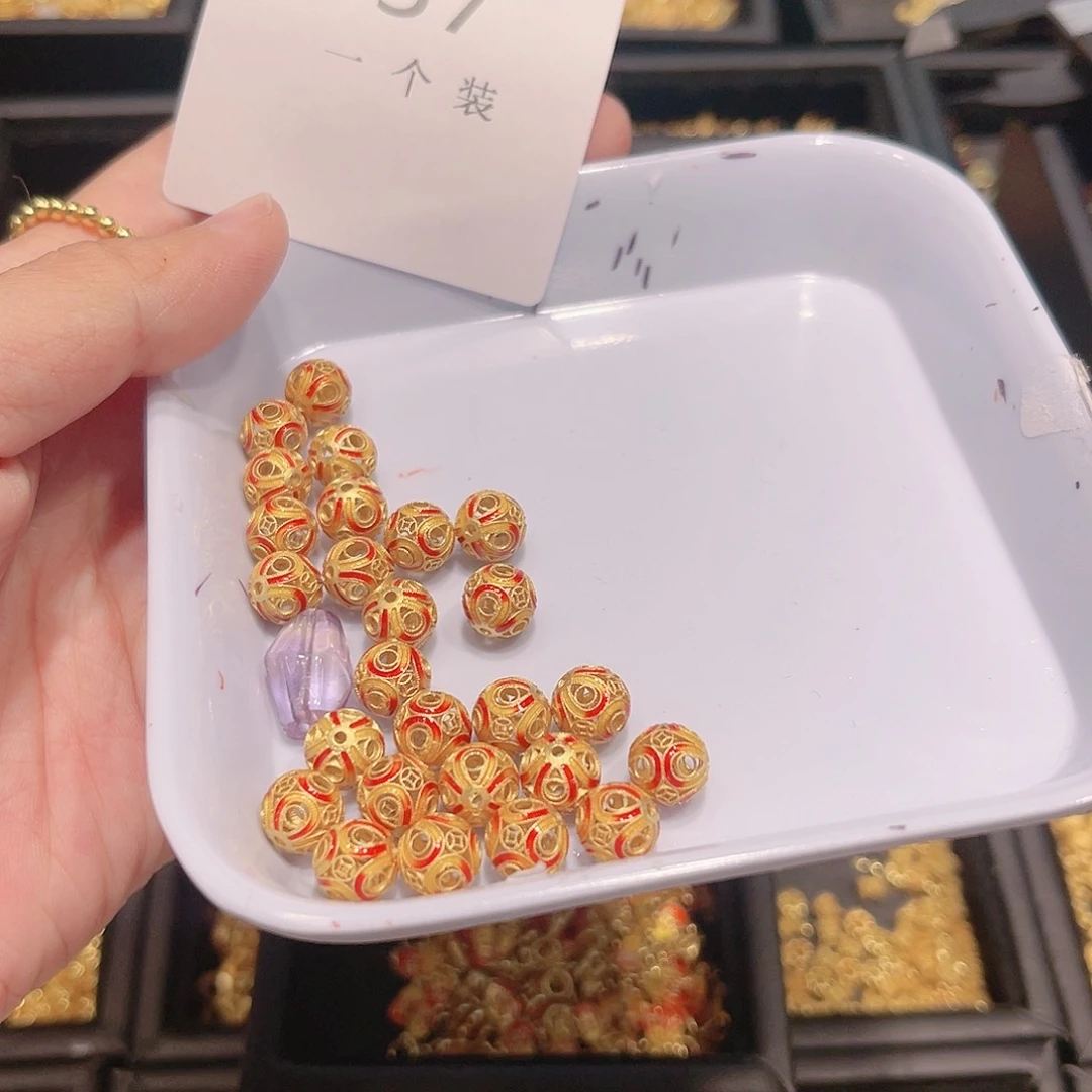 紫晶珠宝半成品银S925镀金镶嵌57