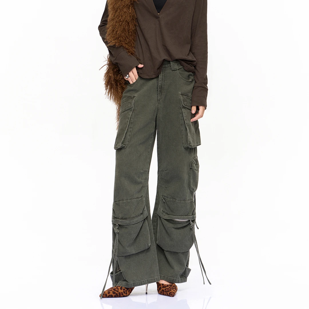 CNLEEWEI设计师品牌 廓形口袋工装裤休闲女 DSC买手店 CY5L28024