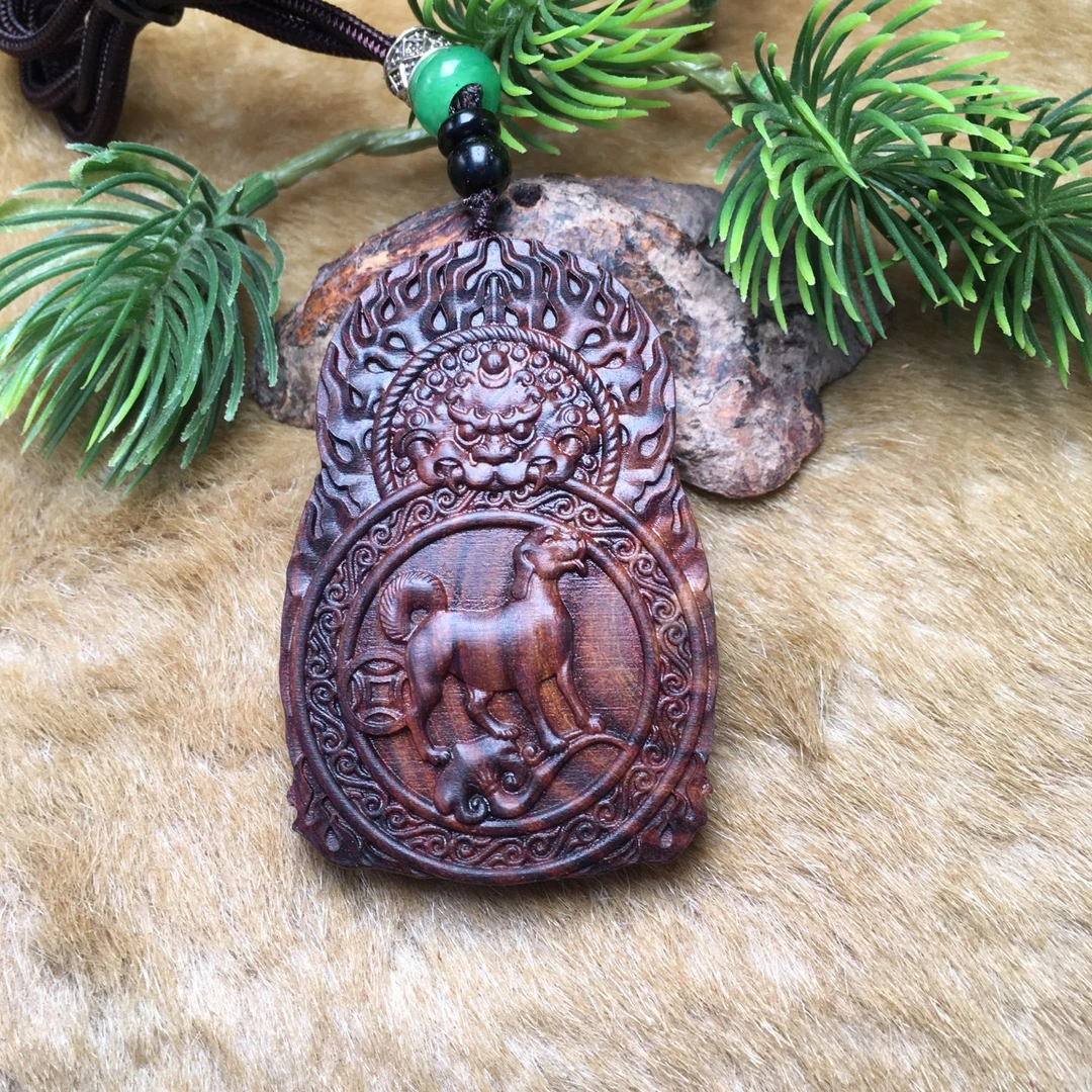 海南黄花梨 生肖狗本命佛守护牌 阿弥陀佛461经典吊坠