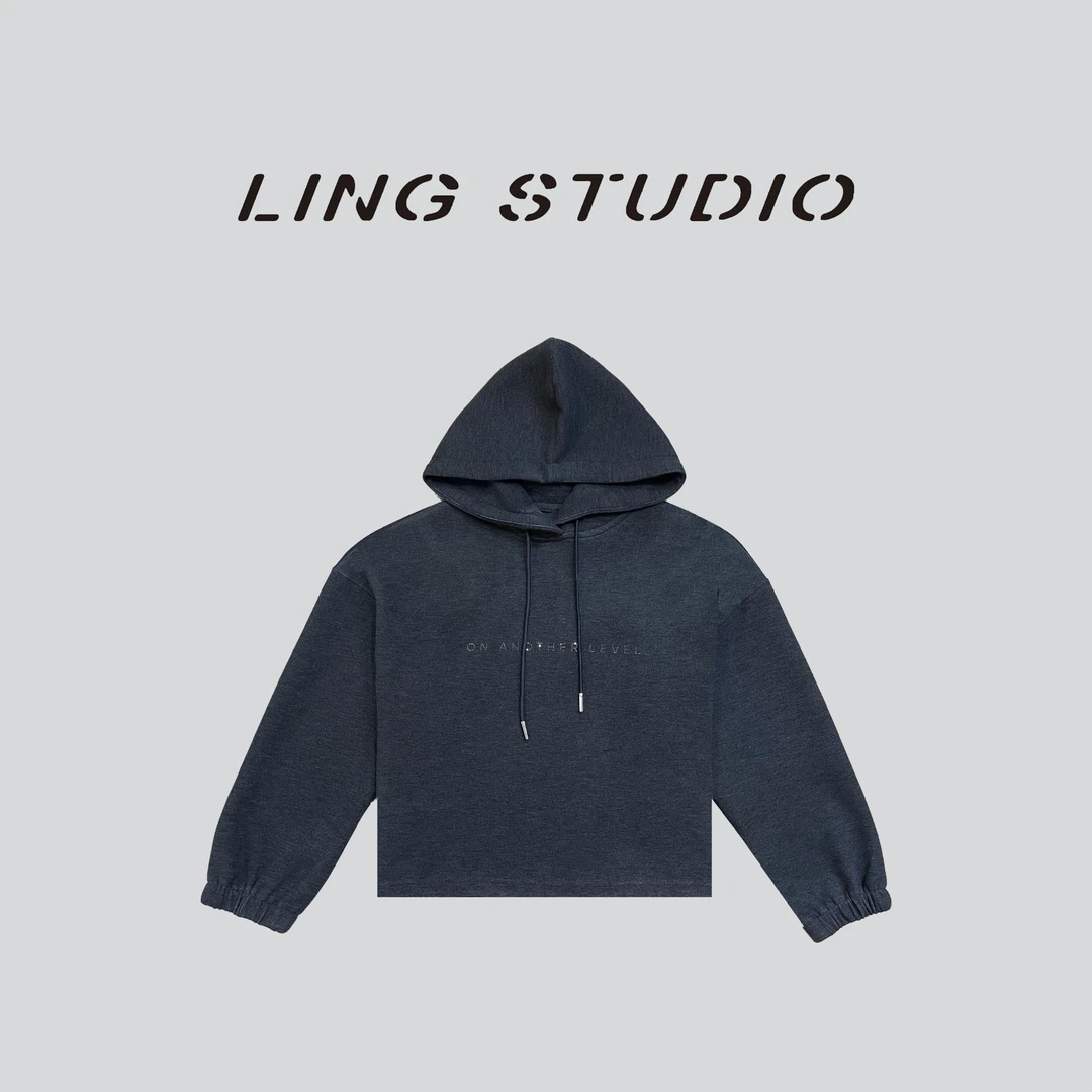 LING/STUDIO『与众不同』秋冬款休闲宽松拼接连帽卫衣5092977