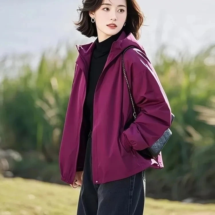 2025超火小个子超好看休闲设计感小众独特漂亮梅子色外套女早春季