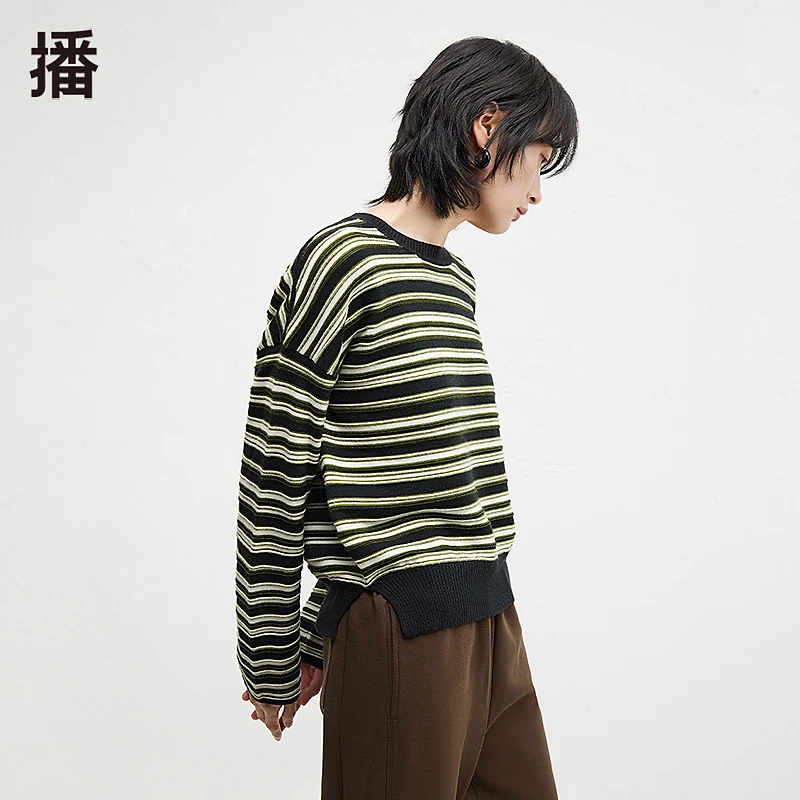 【达人专属】播简约舒适罗纹圆领毛针织衫BDR9SD4206