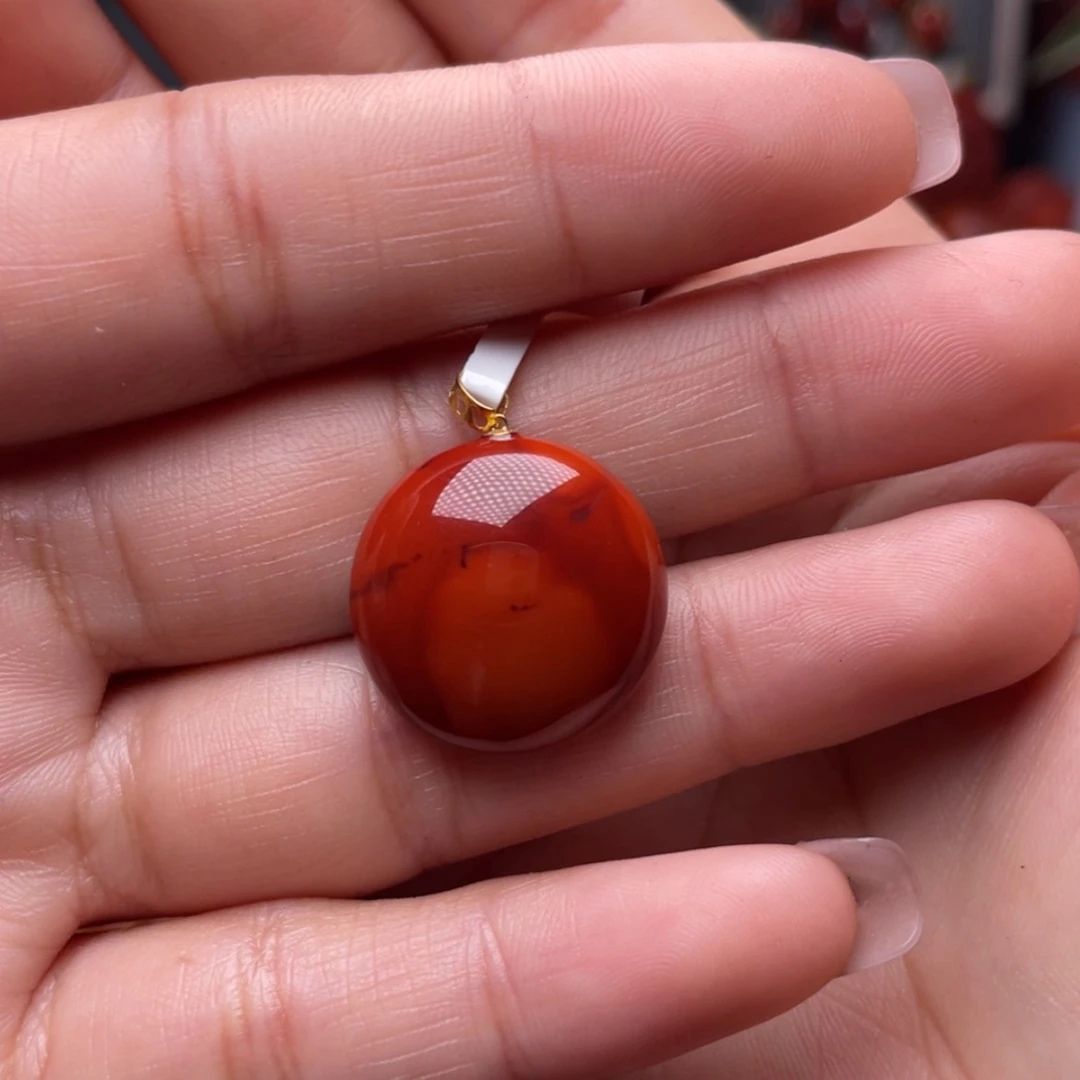 【闪购商品】南红玛瑙吊坠18K金镶嵌