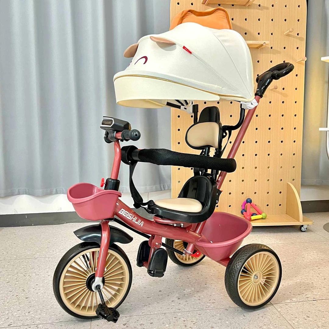 新品儿童三轮脚踏车婴幼儿轻便推车宝宝外出遛娃车