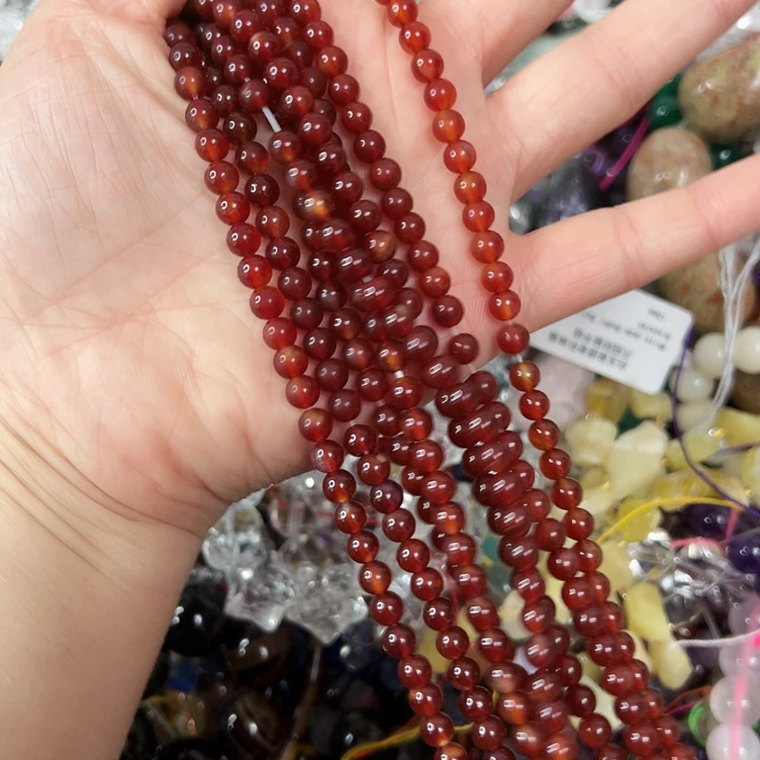 玛瑙/玉髓未镶嵌珠宝半成品，卡5红玛瑙2条