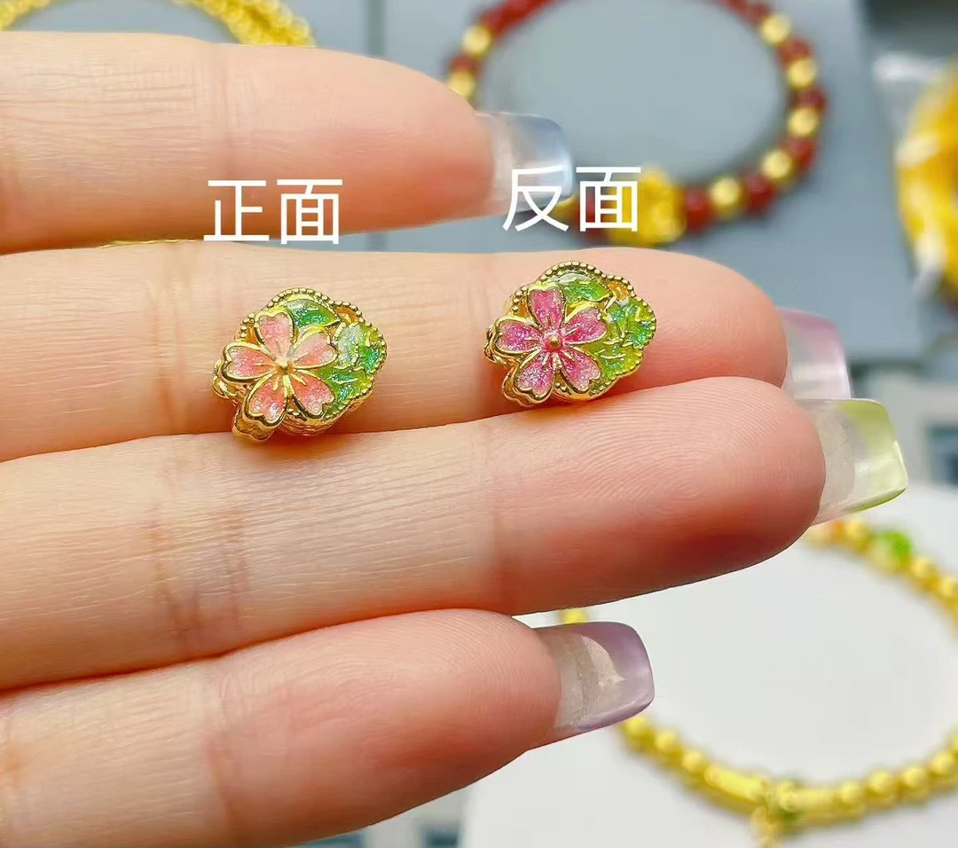 玉麓 足金999新款十二花神镂空桃花 （定价）