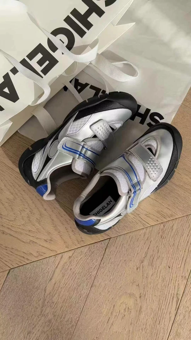 诗歌兰春款女鞋时尚拼色休闲鞋阿甘鞋